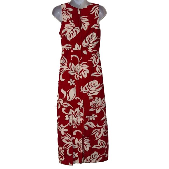 Vtg Hilo Hattie Hawaii Muumuu Beach Dress Womens 8 Red Mumu Floral Hawaiian - Picture 6 of 10
